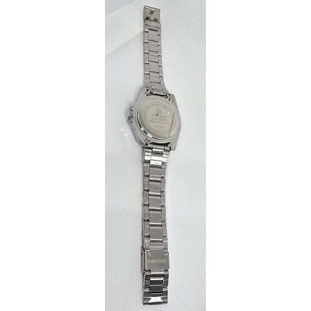 Men's Lenqin Classic Silver Tone Blue Dial Luminous Date Bracelet Watch 13